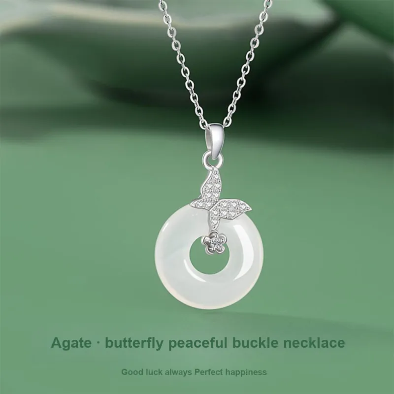 PUTUOSHANWENCHUANG Chalcedony Necklaces Women's-1
