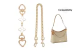 Coach straight gold white clover heart 16cm + decorative chain puppy buckle 45cm