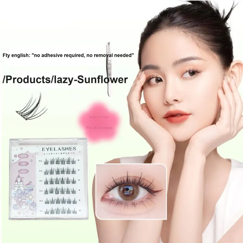 JINGLINGLONG Glue-Free Self-Adhesive False Eyelashes For Women's-Natural C Curl No Need To Remove Or Replace Segmented-2