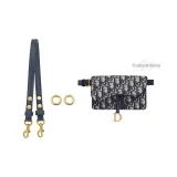 Dior Waist Bag, Blue 3rd Setting Adjustable Shoulder Strap 65-111cm[Gold D-Ring 1 Pair]
