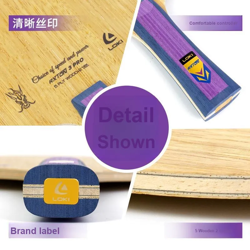 LOKI Ping Pong Paddles Blades 5 Wooden+2 Fiber Layers Bottom-4