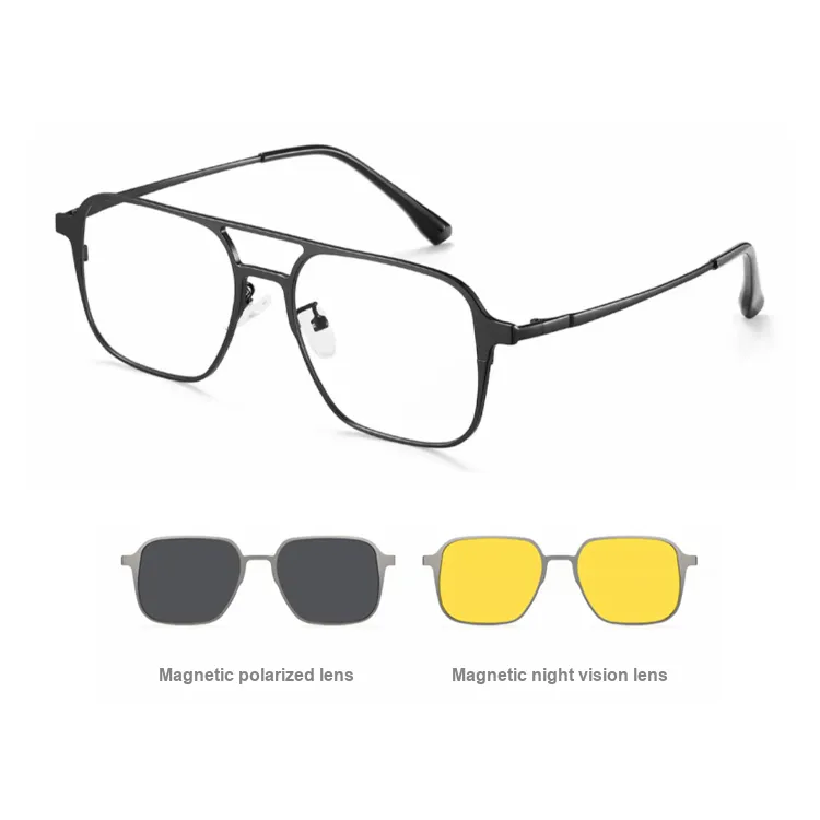 BERTHA Pure Titanium Aviator Sunglasses Unisex Black, Gunmetal-5