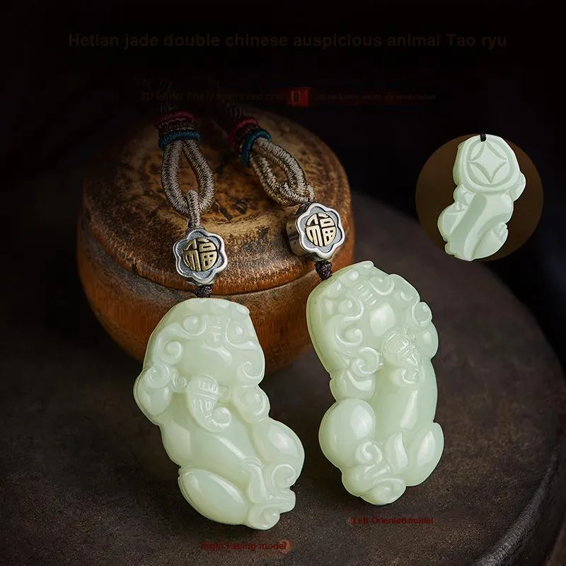 SGE Hetian Jade Pendants Pale Greenish White Jade Unisex-1