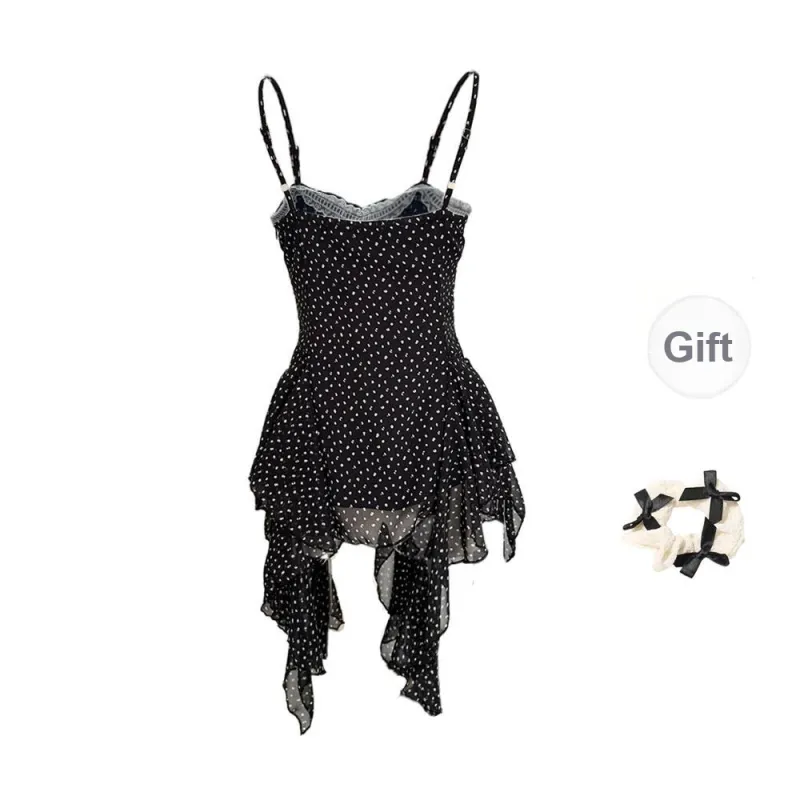 CPAURA Camisole Women's Black+Bowknot Hair Tie Comes With-1