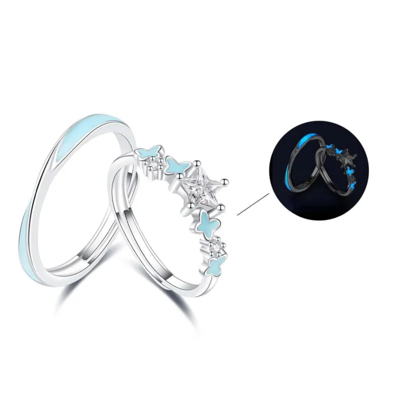 LAOYINFANG 990 Foot Silver Couple Rings Unisex-0