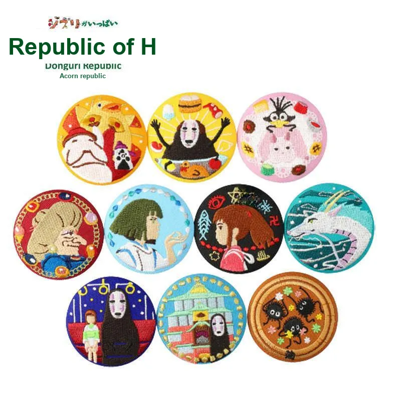 XIANGZIGONGHEGUO Embroidery Collection Chika & Chika's Miyazaki Ghibli Anime Merchandise Blind Box Badges-2