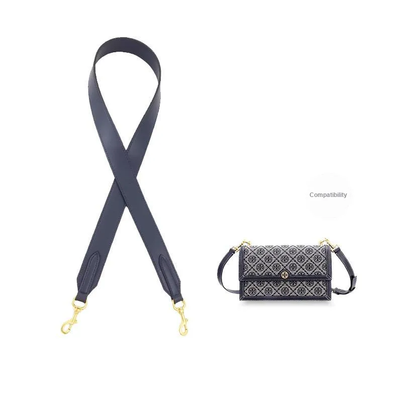 Cow Leather Bag Shoulder Strap Women's Dark Blue-0