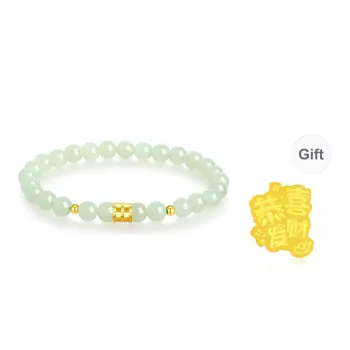 Lao Feng Xiang Hetian Jade Bracelets Green Jade Women's