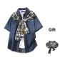 Dark Blue+Black White[Shawl]