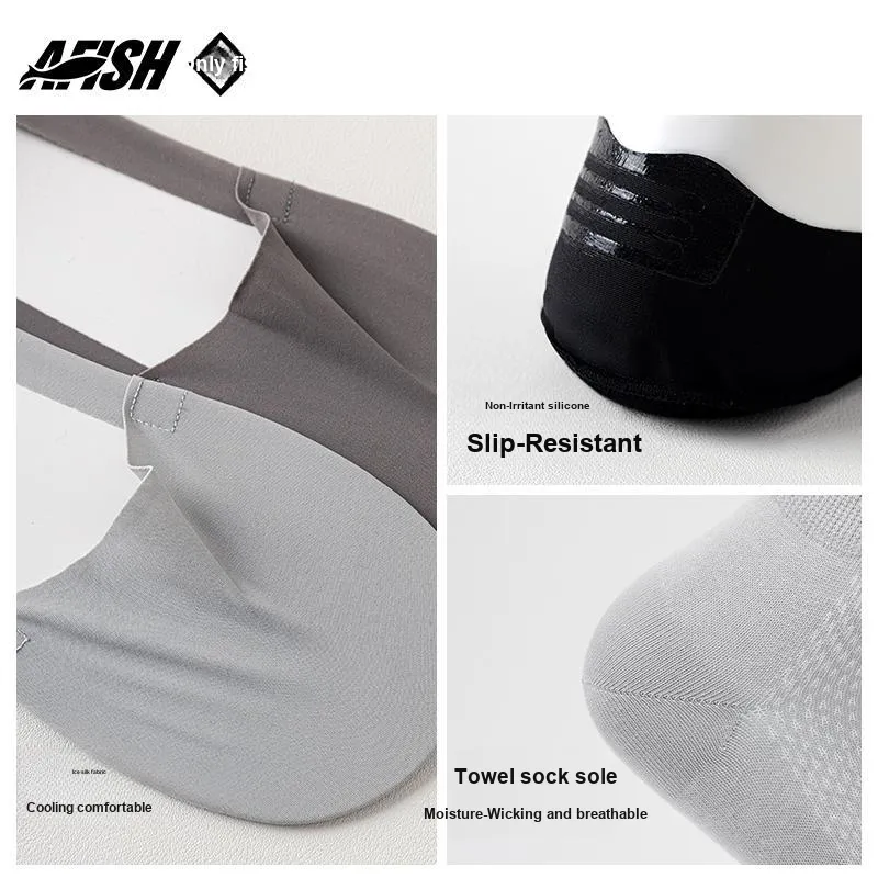 AFISH No Show Socks Men's 5 Pack Shopping Bag-28