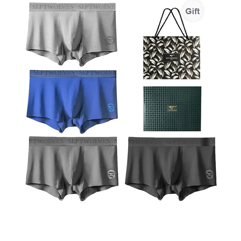 SEPTWOLVES Underwear Gift Box All Season Men's 4 Pack Gift Box Set+Shopping Bag-85