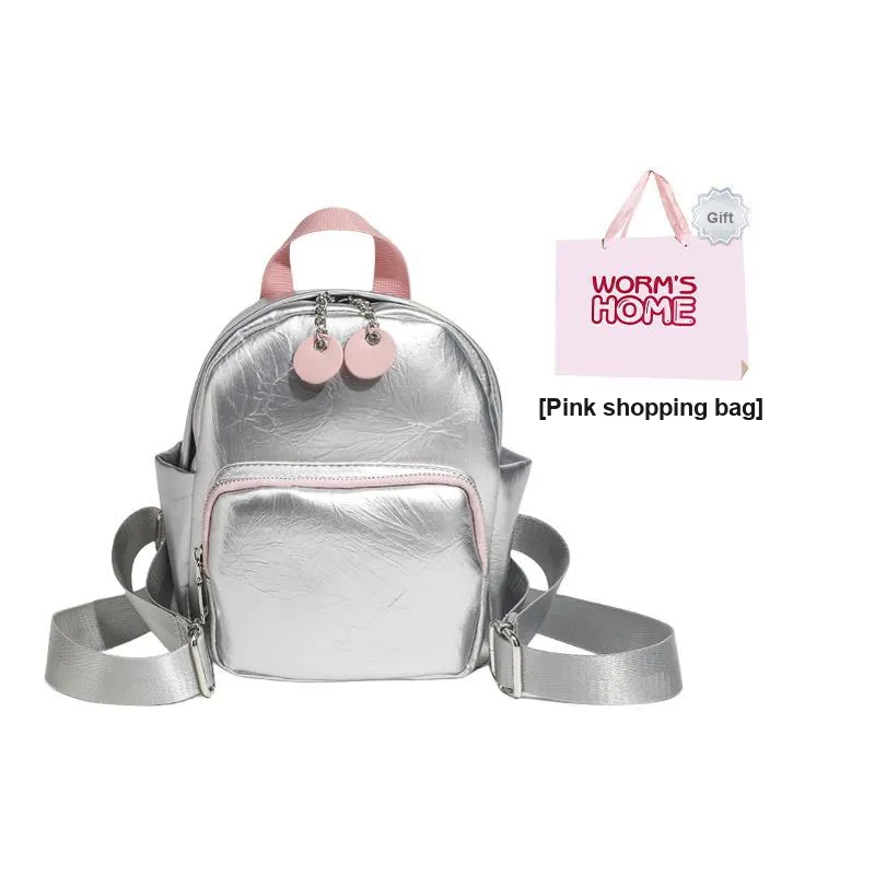 Worm's Home PU Backpack Regular Women's Silver-4