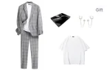 Gray (Comes with Short Sleeve T-Shirt+Brooch)