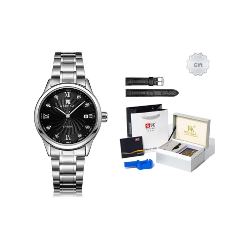 WSK Автоматический Механический Механизм Нержавеющая Сталь Ремешок Мужские Часы Белый Циферблат