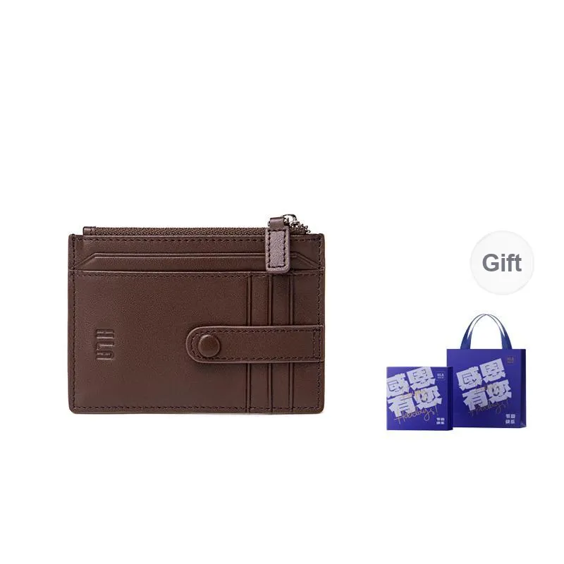 HLA Cow Leather Card Holder Wallet Regular Men's Black/Brown-7
