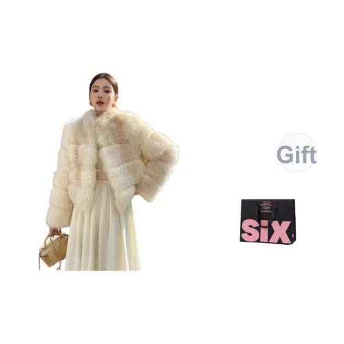 CTRTRC Абрикос Женские Меховые изделия