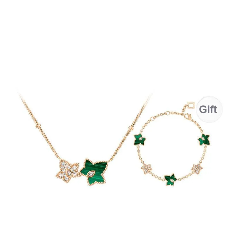 Lola Rose Malachite Necklaces Women's Green White-12