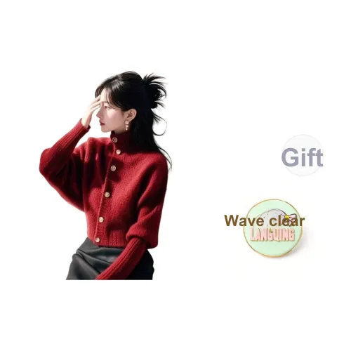 LANGQING Красный Giveaway Бренд Наклеенный Женский Трикотаж