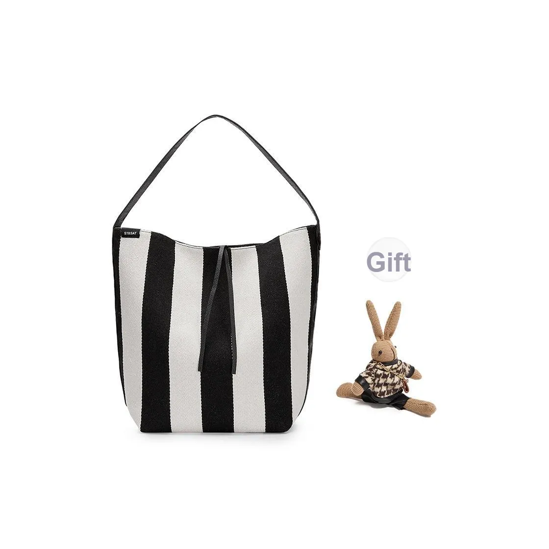 ST SAT Холст Сумка Тоут Сумка для покупок Тоут Подмышечный Сумка на плечо Женская Черная