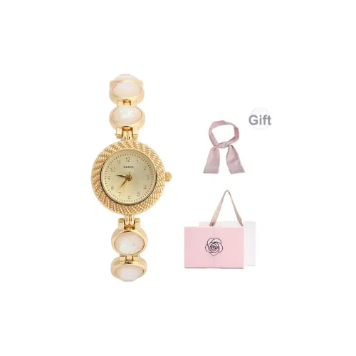 NANGL Кварцевый механизм стальной ремешок женские часы жемчужная раковина цвет циферблат часов