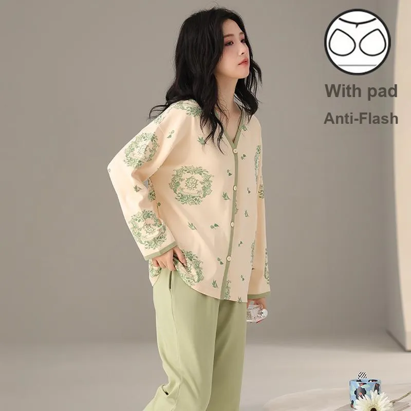 MADALLO Pajama Set Women's Yellow Green-3