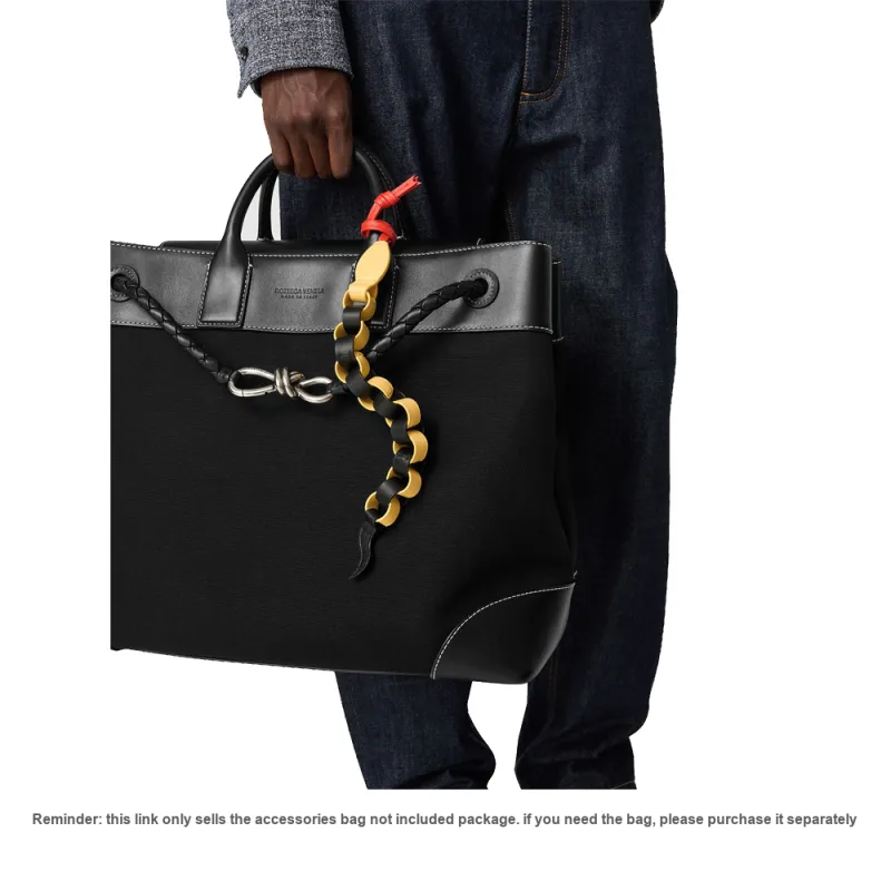 Bottega Veneta Linen Tote Bag, Shopping Bag, Shoulder Bag, Crossbody Bag, Handbag Regular Men's Black-5