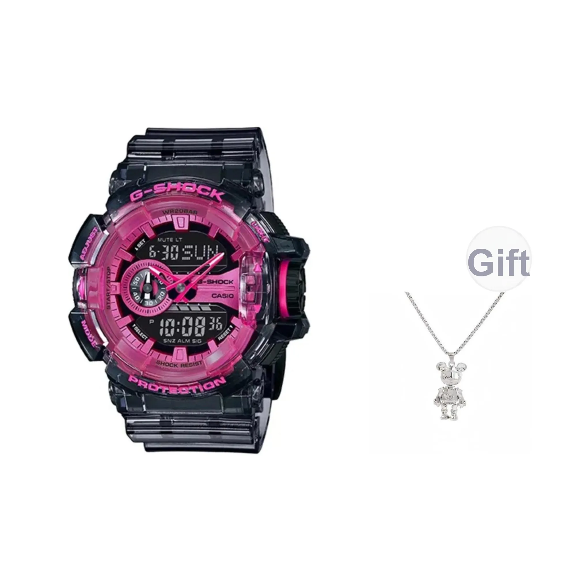 Шок Кварц Механизм Смола Ремешок Часы Унисекс Черный Циферблат