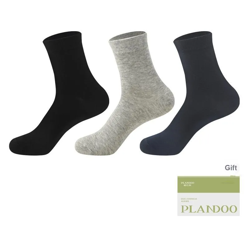 PLANDOO Mid Calf Socks Men's Shopping Bag 3 Pack-4