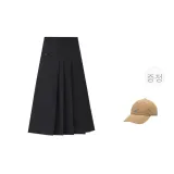 다크 네이비 블루 스커트 [포함됨 브랜드 야구 모자]