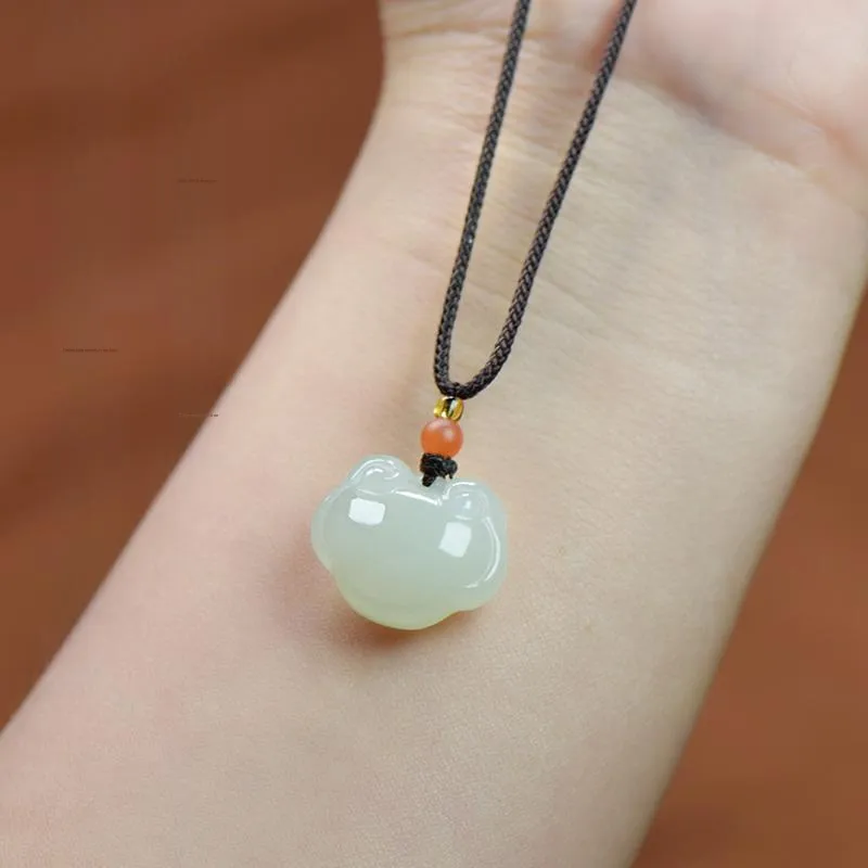 KUNYUYAO Hetian Jade Pendants White Jade Unisex-17