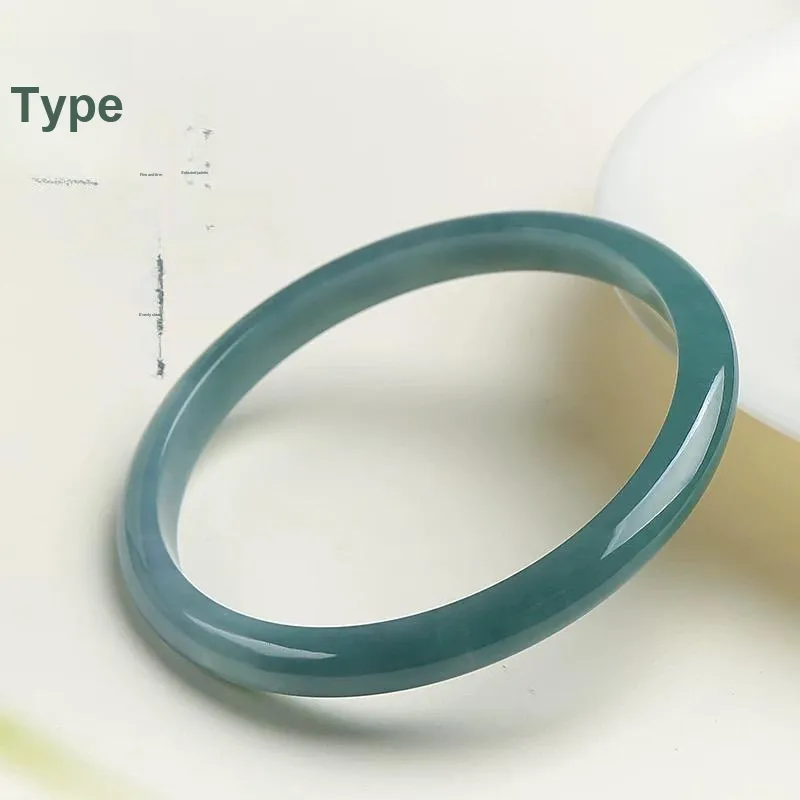 Artisan Lock Heart Jade Glutinous Jade Bangles Unisex-3