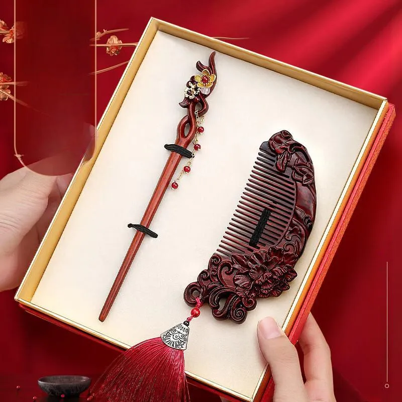 ANTINOB New Chinese Style Chinese Style Comb Box Portable-3
