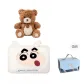Shin-Chan Half 3D Effect Hand Warmer White+Dodo Cream Bear, Blue Portable Box
