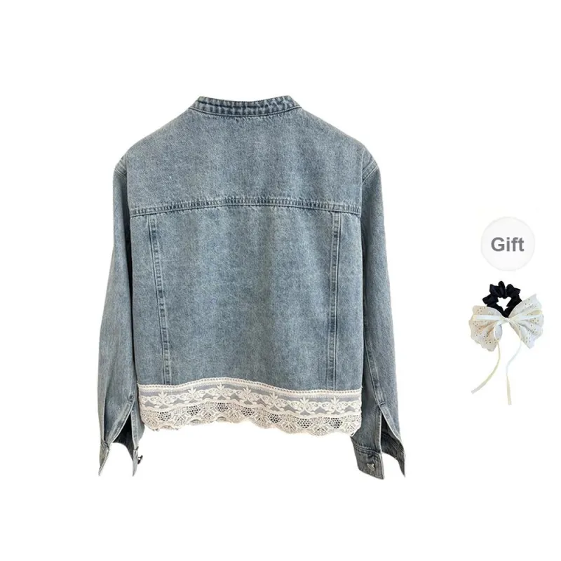 PAVEA Denim Jacket Women's Blue+Hair Tie Comes With-1
