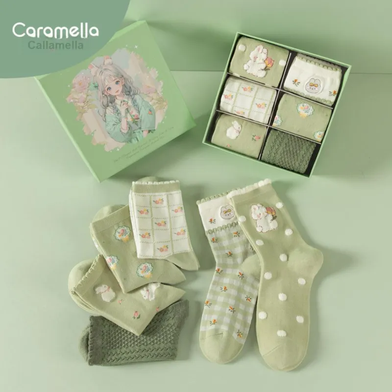 Caramella Mid Calf Socks Women's 6 Pack-18