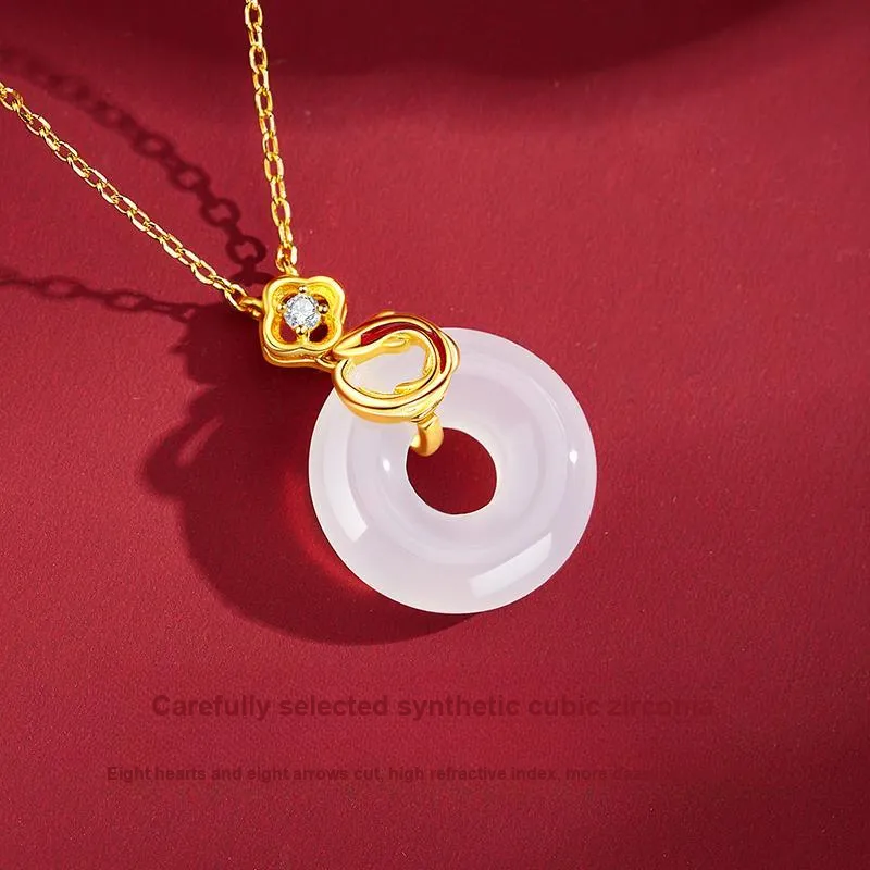 Lao Feng Xiang S925 Silver Necklaces Women's-3