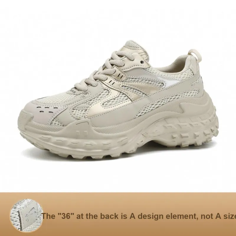 D:FUSE SCANDINAVIA Wear-Resistant Breathable Lightweight Height Increasing Low-Top Chunky Sneakers Women's-47