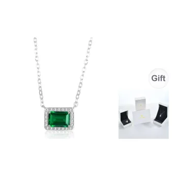 ATTAGEMS 925 Sterling Silver Artificial Gemstone Necklaces Women's