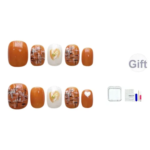 JINGCHANXUE Апельсин Свитер Holographic Ромб False Nail Короткий Квадрат And Круглый Мягкий Однотонный Стиль Instagram 12mm