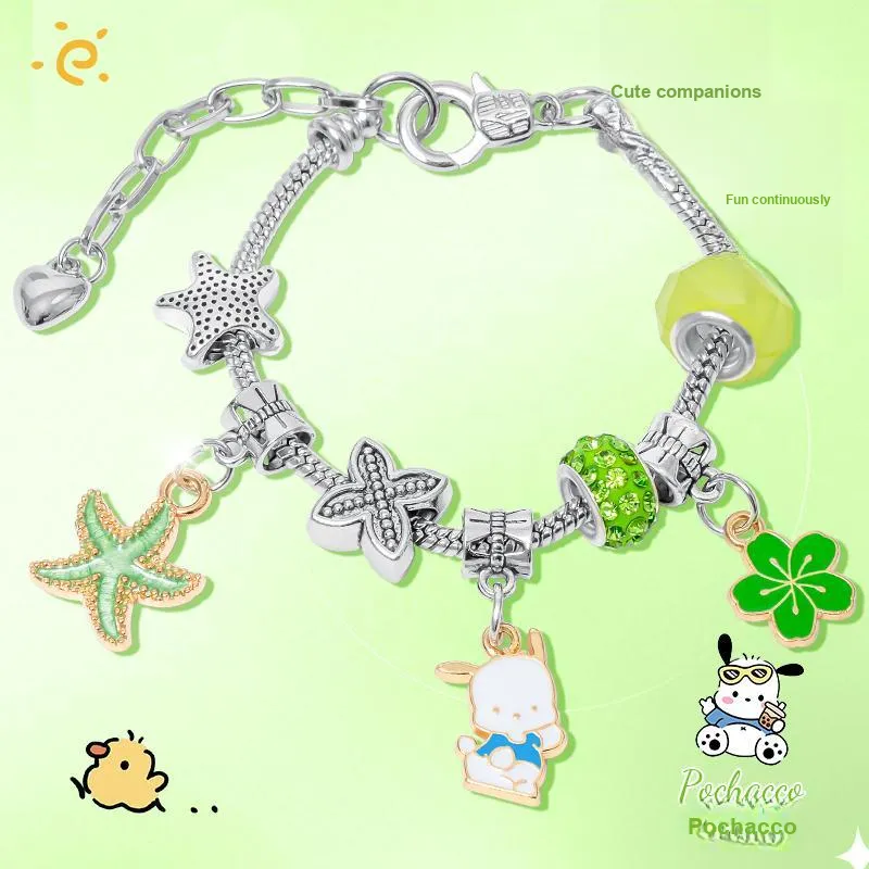 Sanrio Cinnamoroll Pochacco Bracelet Beaded Bracelet Versatile Dopamine Dressing Lanyards-2