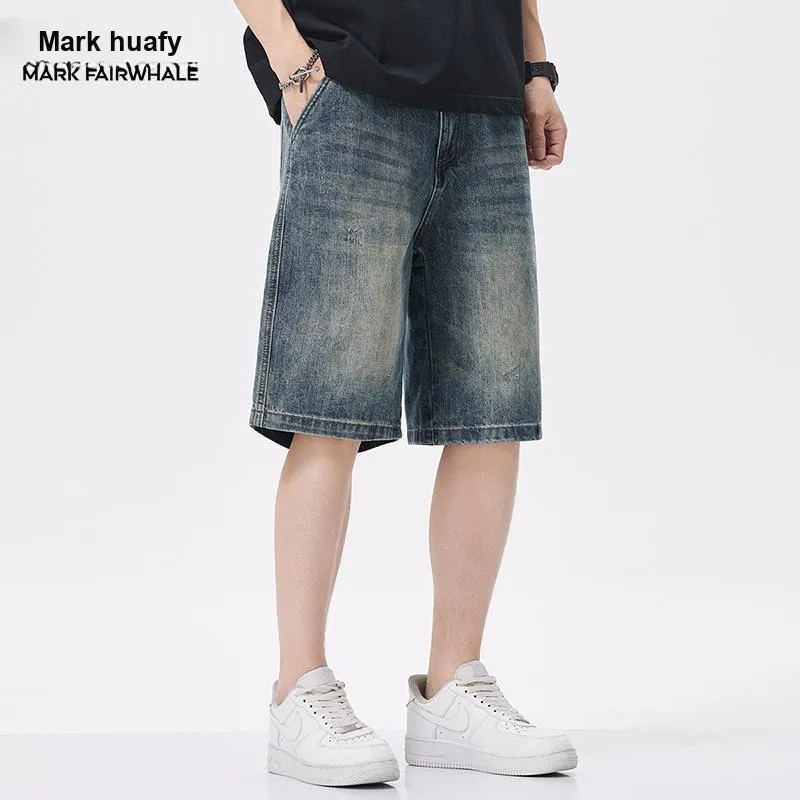 FAIRWHALE Denim Shorts Unisex Blue-1