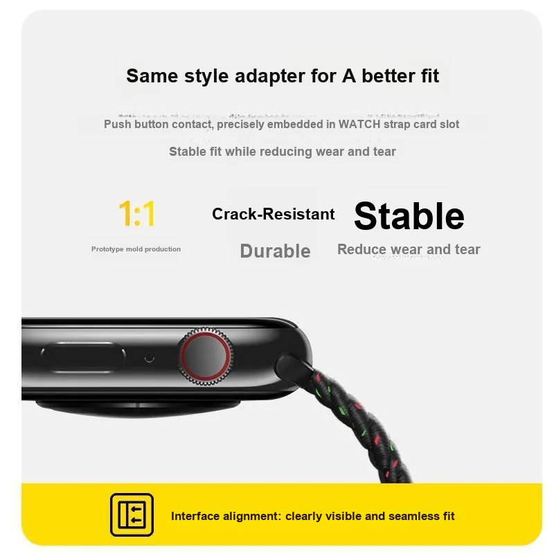First Guard Compatibility Apple IWatch Series 10/S9/S8/S7/SE Strap Apple Compatibility Watch Band 225mm Nylon Material-4