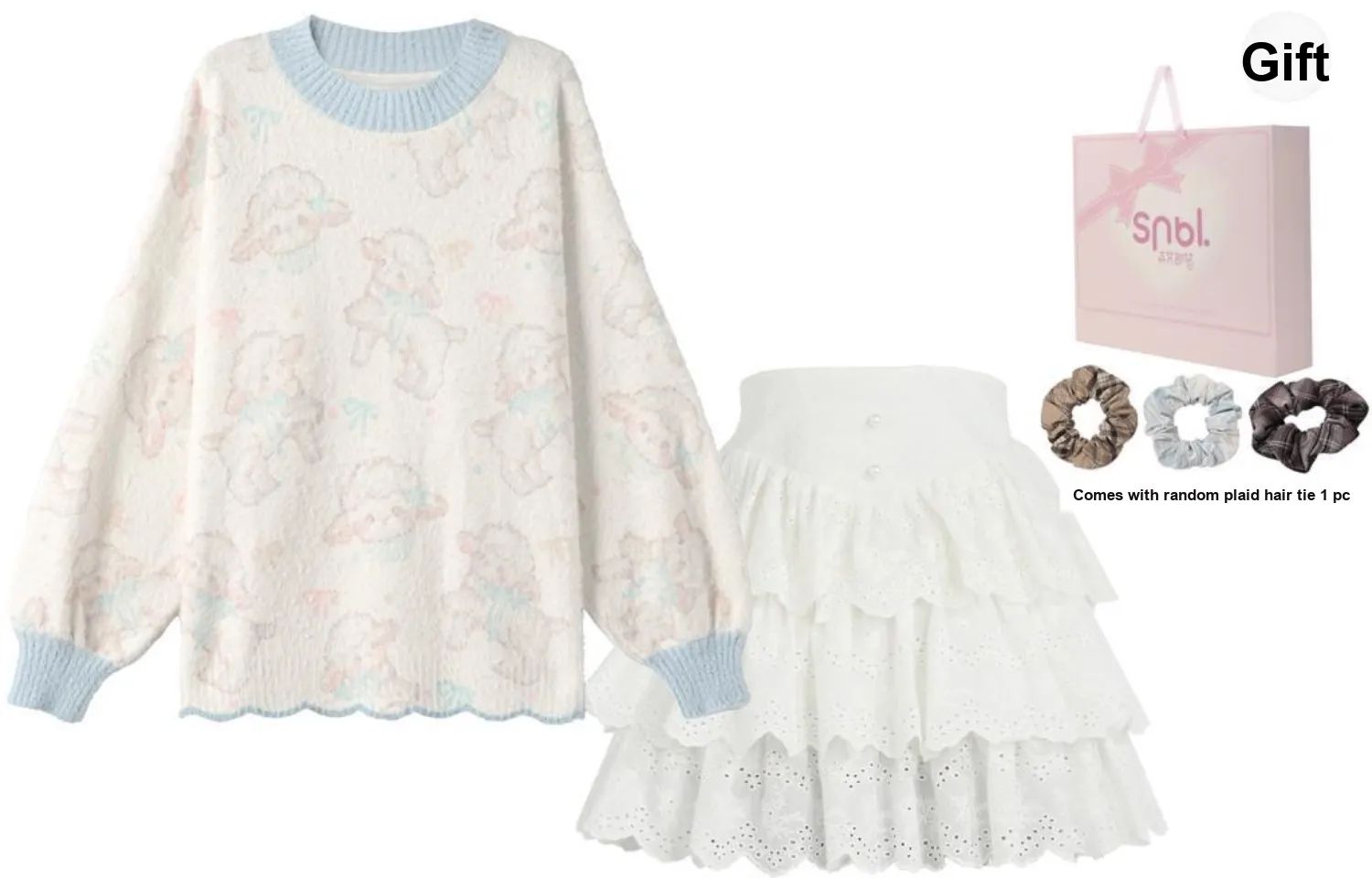 SNBL Two Piece Skirt Sets Women's Sweater+Skirt