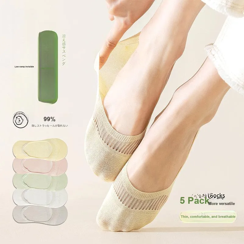 AUGUST No Show Socks Women's 5 Pack-1