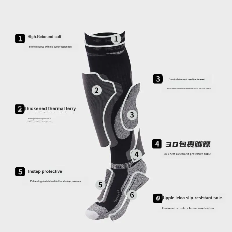 KUFUN Unisex Ski Socks-4