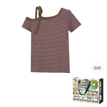 BVODE T Shirts Women's Purple & Coffee Shopping Bag