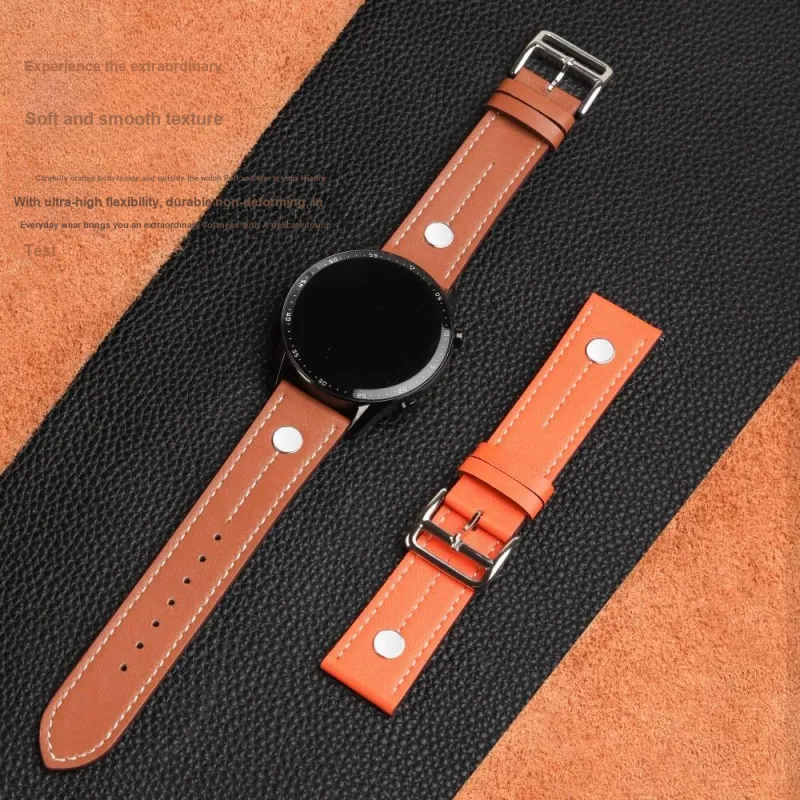 LOVINGCOOL Watch Band Huawei Compatibility Genuine Leather Material-4