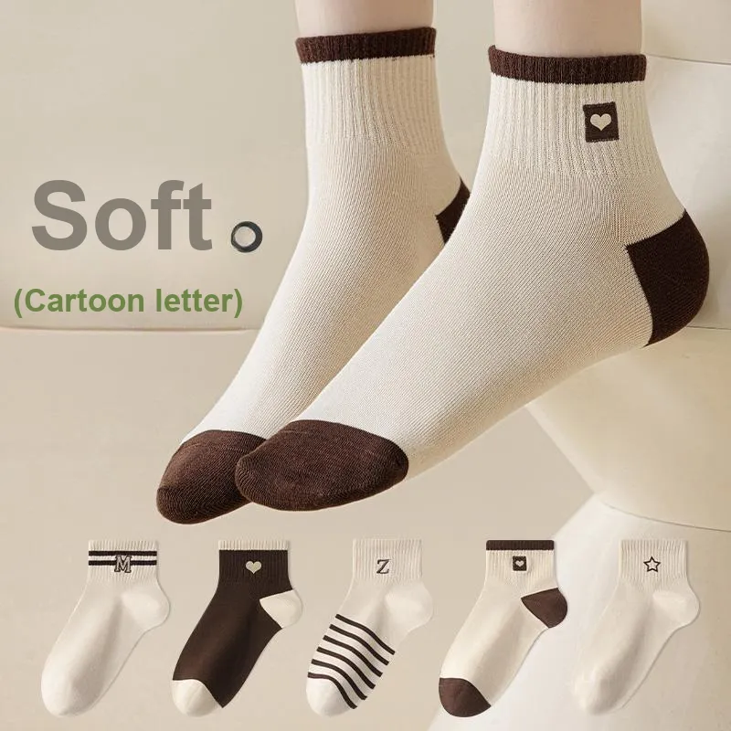 MIIOW Mid Calf Socks Women's 5 Pack-1