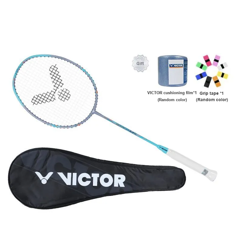VICTOR Assault TK HMRL Badminton Rackets Offensive Hard Head Entry Level Unisex Single Grip Aqua Blue-7