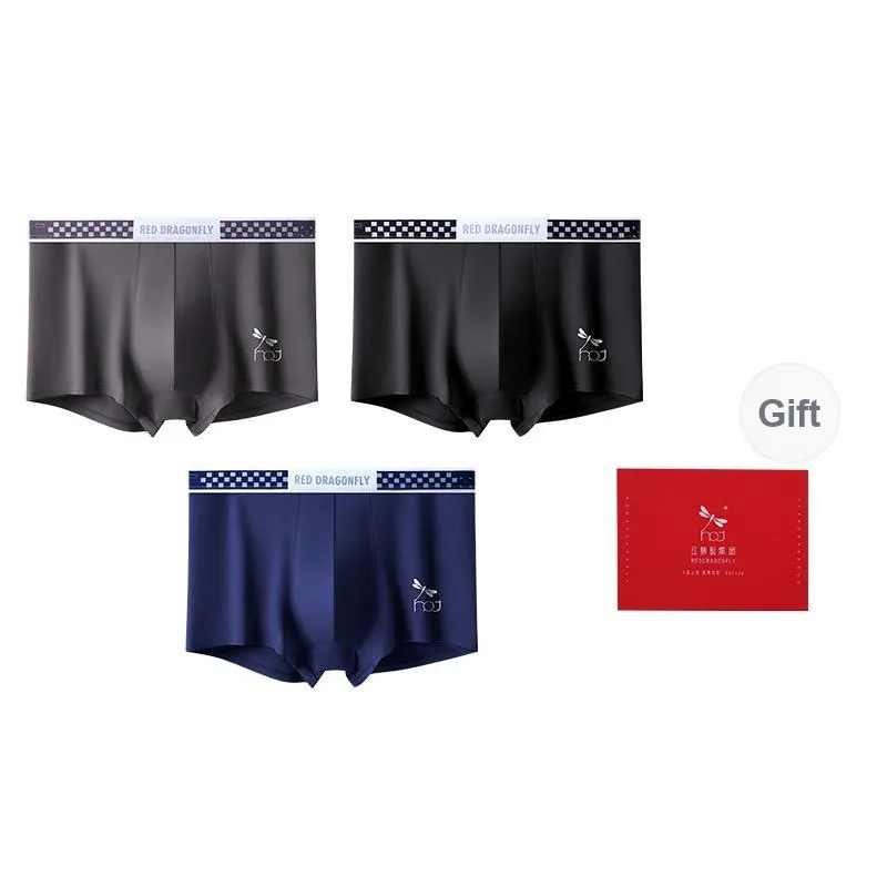 RED DRAGONFLY Cotton Panties Men's 3 Pack Gift Box Set-12
